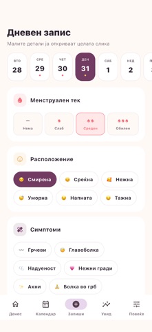 Мој Циклус: Daily journal